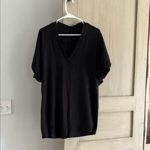 Black V-Neck Women's Tunic from Zara